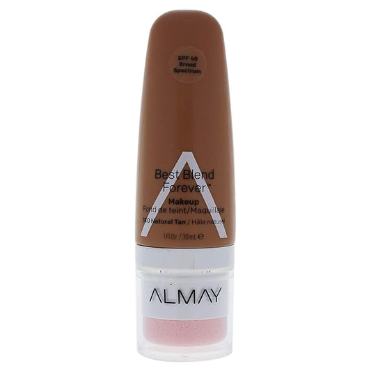 Almay Best Blend Forever Foundation, Natural Tan, 1 fl. oz., SPF 40 Broad Spectrum-Velvo Beauty