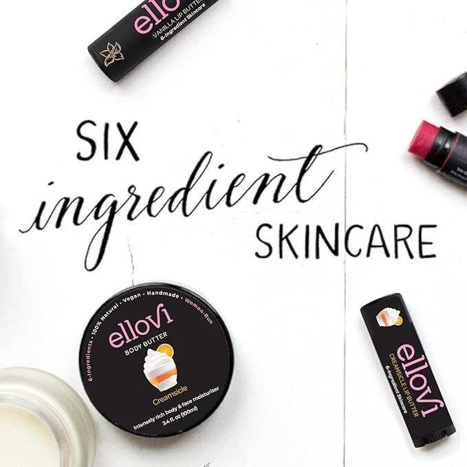 Natural Lip Butter Lip Balm - Creamsicle - Pure Enough to Eat - Made With Just 6 Vegan Ingredients - 100% Natural & Organic Moisturizing Lip Care for All Day Hydration (4-Pack)-Velvo Beauty