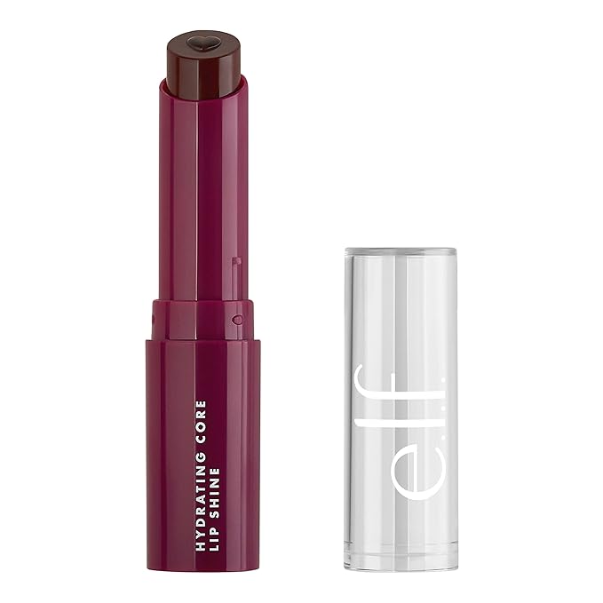 e.l.f. Hydrating Core Lip Shine, Conditioning & Nourishing Lip Balm, Sheer Color Tinted Lip Moisturizer, Ecstatic, 0.09 Oz-Velvo Beauty