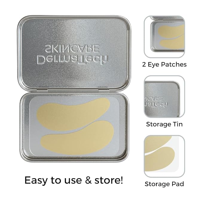 Reusable Under Eye Patches Eco-Friendly Wrinkle Patches with Tin Case | 100% Silicone Reusable Facial Patches | For Puffy Eyes, Dark Circles, Reducing Wrinkles-Velvo Beauty
