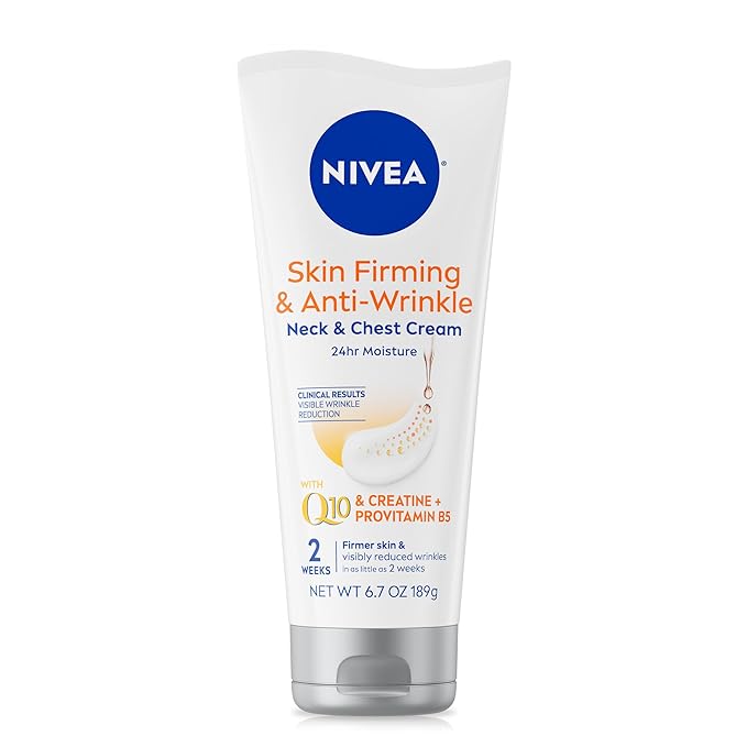 NIVEA Skin Firming & Anti Wrinkle Neck & Chest Cream with Coenzyme Q10, Creatine and Provitamin B5, Skin Firming Cream Reduces the Look of Fine Lines and Wrinkles, 6.7 Oz Tube-Velvo Beauty
