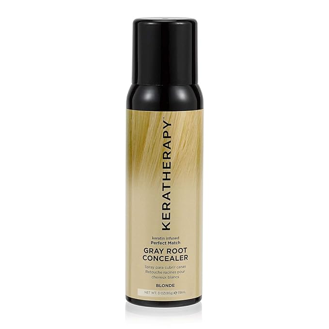 Keratherapy Keratin Infused Perfect Match Gray Root Concealer Spray, Blonde, 3 oz, 118 ml - Root Cover Up Spray to Hide Gray Roots - Keratin Therapy Hair Darkening & Temporary Scalp Concealer-Velvo Beauty