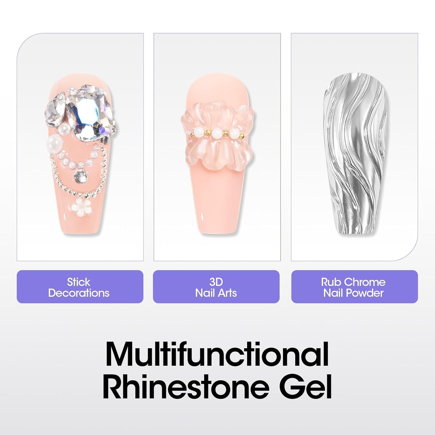 Gellen 30g Rhinestone Glue for Nails, Super Strong Adhesive Gel Nail Glue for Nail Charms, UV Light Needed Nail Gel for 3D Nail Art & Beads & Diamonds & Jewelry-Velvo Beauty