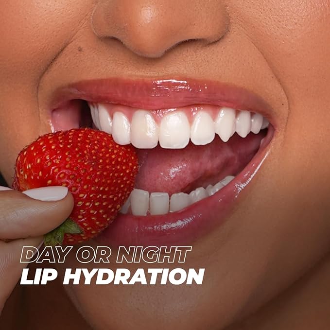 Vitamasques Lip Butter Balm Strawberry, Korean Lip Balm - Peptide Lip Treatment - Lip Balm Hydrating - Light Tinted Lip balm - Made in Korea - 0.33 fl.oz-Velvo Beauty