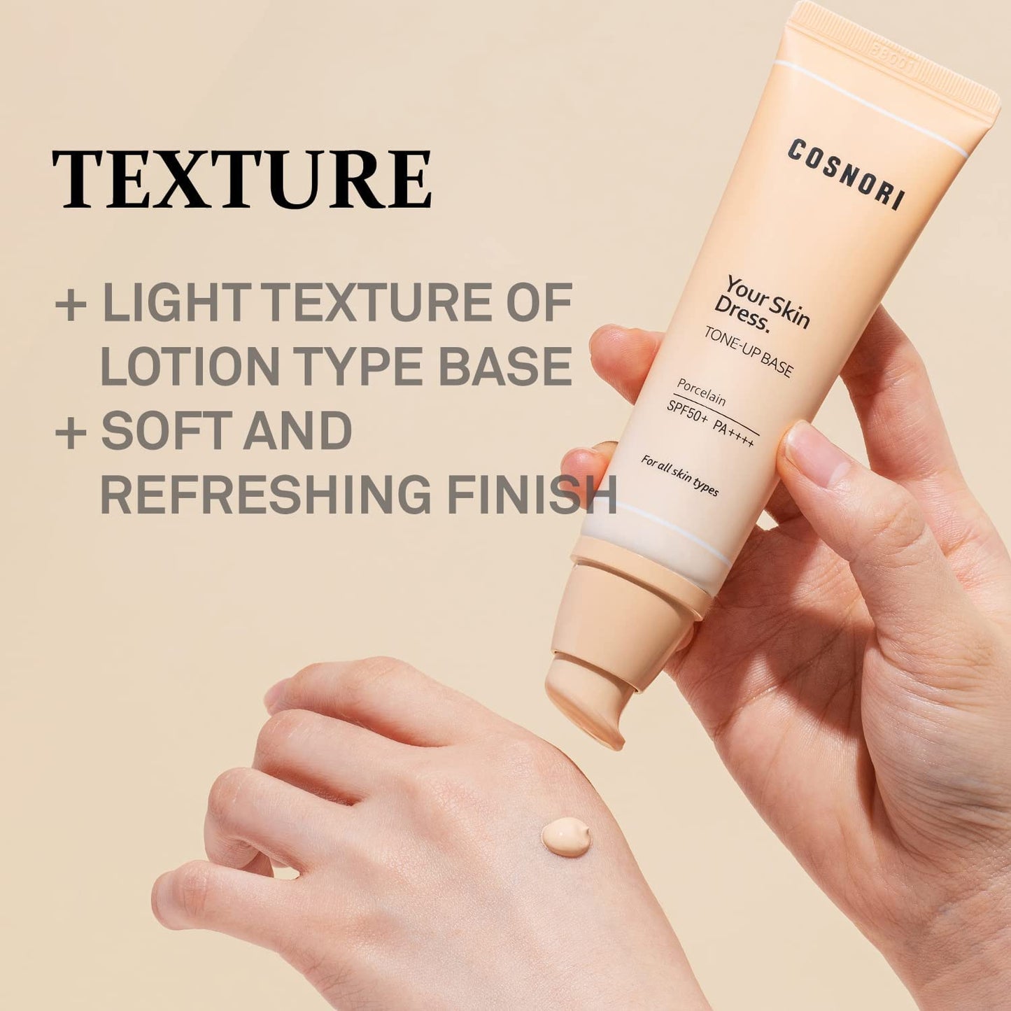 COSNORI Your Skin Dress Tone up Base – Conceal Pores & Blemish – Tone Correcting Makeup Base with Niacinamide – K Beauty – Porcelain Color for Cool & Warm Tone, 1.69 fl.oz-Velvo Beauty