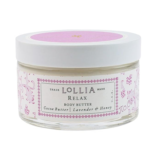 LOLLIA Relax Body Butter, 5.5 oz. - Lavender & Honey Fragrance - Shea Butter & Cocoa Butter, Body Lotion for Women, Hydrating & Smooth Body Moisturizer-Velvo Beauty