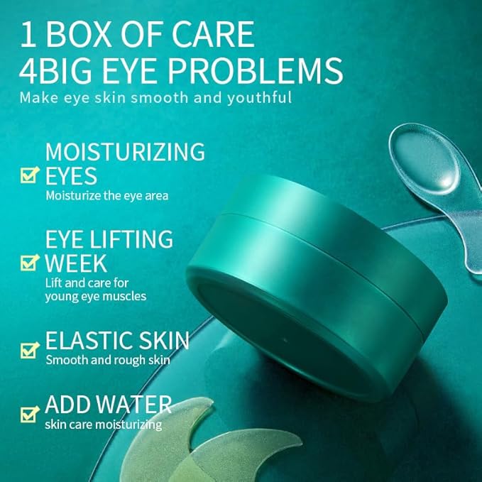60pcs/30pairs Green Moisturizing Eye Mask, Moisturizing Soft Eye Mask, Gentle Care Of The Skin Around The Eyes, Moisturizes And Nourishes The Eye Area, Smoothes Puffiness 80g-Velvo Beauty