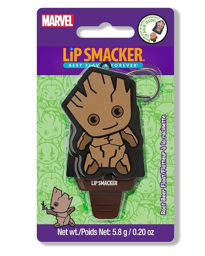 Lip Smacker Marvel, Guardians of the Galaxy, keychain, lip balm for kids - Groot (keychain)-Velvo Beauty