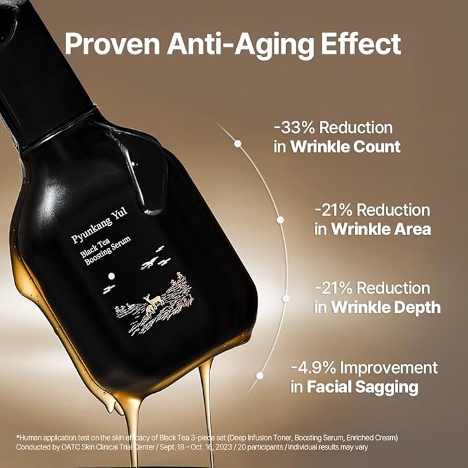 Pyunkang Yul PKY Black Tea Line Gift Box Set, Deep Nurishment for Anti-aging, Rich Moisture Toner, Revitalizing Serum & Nourishing Cream, Zero-Irritation (3-item set)-Velvo Beauty