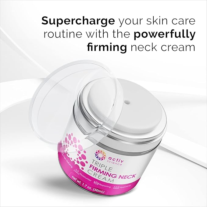 ACTIVSCIENCE Neck Firming Cream - Natural Anti-Aging Facial Moisturizer with Retinol Collagen & Hyaluronic Acid - Day & Night Anti-Wrinkle Cream - Firming, Hydrating Face Cream-Velvo Beauty
