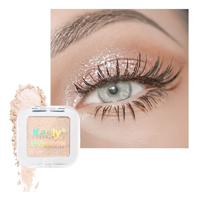 evpct Glitter Shimmer Sparkle Eyeshadow Palette Makeup for Green Blue Eyes, Pearl White silver Glitter Shimmer Metallic Holographic Multichrome Cream Single Monochrome Iridescent Eye Shadow Makeup-Velvo Beauty