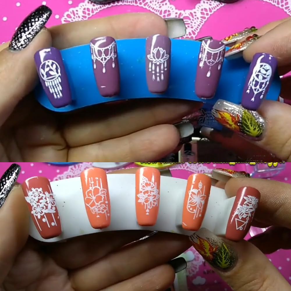 2pcs Mix Nail Art Stamp Template Dreamcatcher Feather Pendant Image Nail Stamping Plates Cute Animals Cartoon DIY Designs Manicure Stamper Plate Stencils-Velvo Beauty