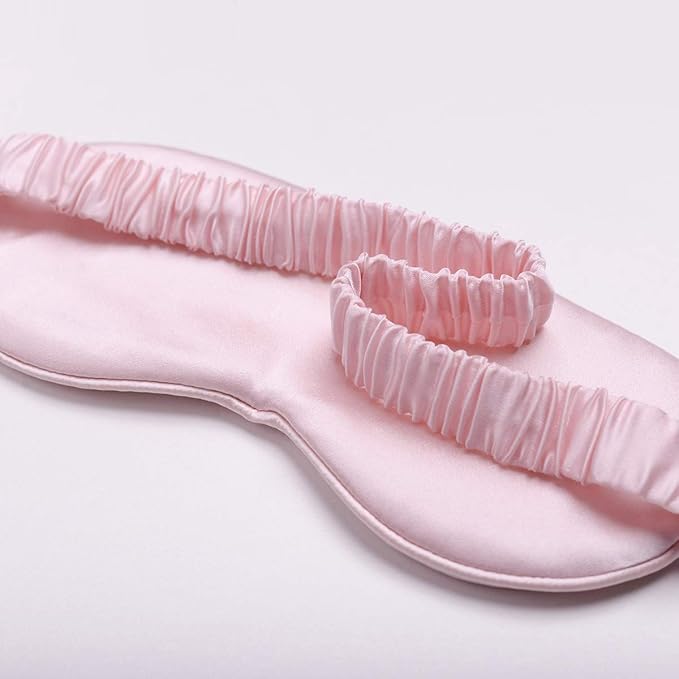 Silk Sleep Mask Light Blocking Luxury 100% Mulberry 19mm Silk Eye Mask Eye Cover Blindfold Ultra Soft Light & Comfy Anti Aging Skin Care with Travel Bag Gift Package-Velvo Beauty