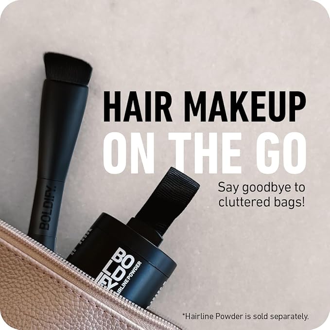 BOLDIFY Four Ended Hairline Powder Brush - Precision Hair Makeup Brush Set with Sponge Tip for Seamless Blending - Ideal as a Hair Concealer/Contour, Root Touch Up-Velvo Beauty