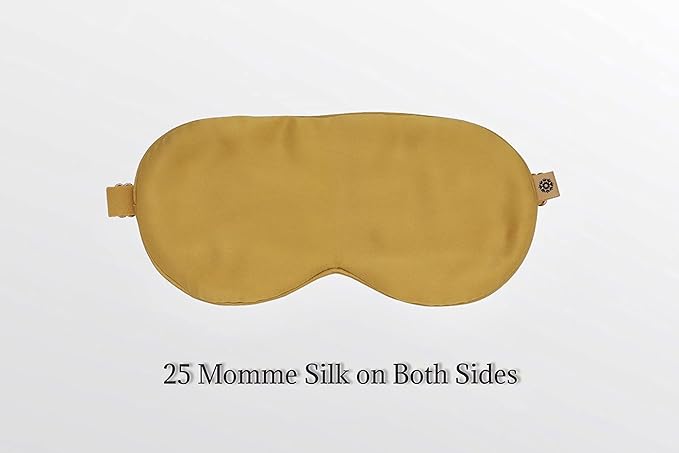Premium Handcrafted 25 Momme Mulberry Silk Eye Mask for Sleeping (Golden Honey)-Velvo Beauty
