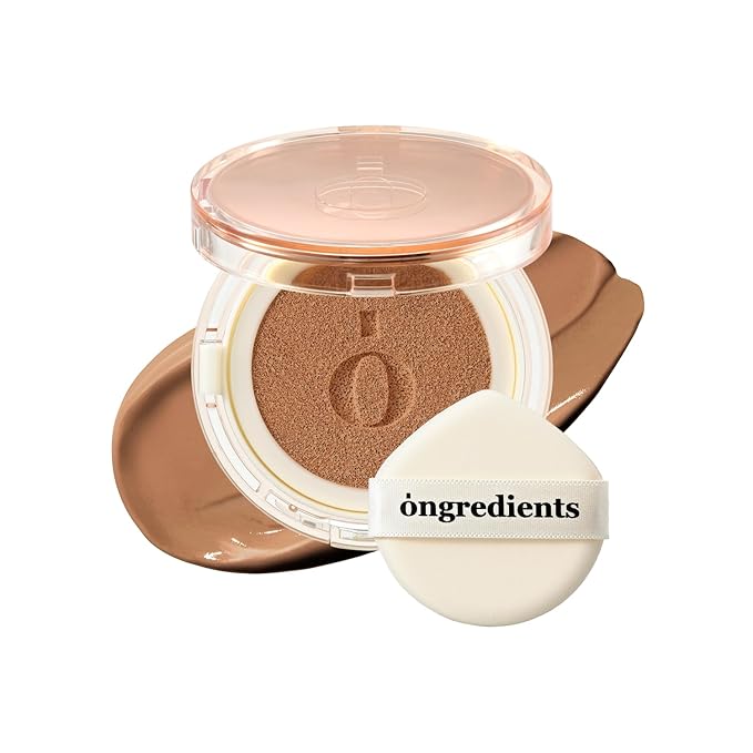 Skin Barrier Glow Cover Cushion, All-day Coverage, Glow Finish, Lightweight, Skincare-Like Texture, Non-cakey Makeup, Korean Cushion Foundation (#43N Moonlight, 0.15 oz)-Velvo Beauty