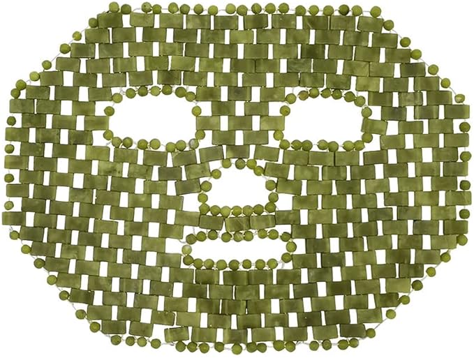 Jade Facial Mask,Natural Stone Jade Sleep Mask,Anti-Aging Jade Eye Mask Massage Tools for Puffy Eyes Dark Circles-Velvo Beauty