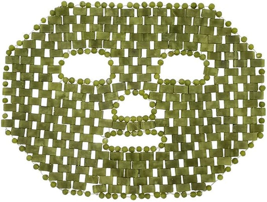 Jade Facial Mask,Natural Stone Jade Sleep Mask,Anti-Aging Jade Eye Mask Massage Tools for Puffy Eyes Dark Circles-Velvo Beauty