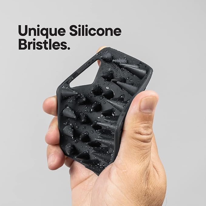 TOOLETRIES Scalp Scrubber - Silicone Exfoliating Hair Scrubber for Men, Bath & Shower Accessories - Durable Scalp Massager That Boosts Circulations & Strengthens Hair - Charcoal-Velvo Beauty