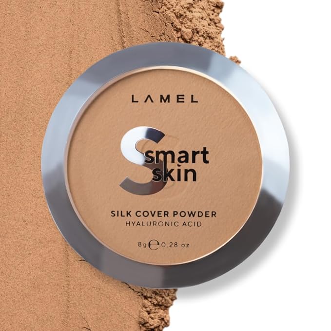 Lamel Smart Skin Silk Compact Powder - Long Lasting Pressed Finishing Powder - Oil Control Makeup, Suitable for Dry Skin, Lightweight Formula - 405 Tan Beige 0.28 oz-Velvo Beauty