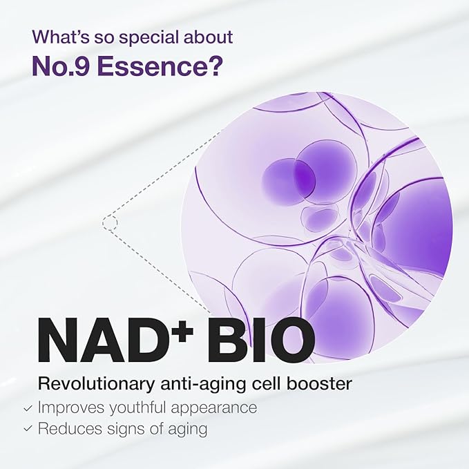 numbuzin No.9 Essence | NAD+ BIO Lifting-sil Essence | Lifting, Firming, Wrinkles, Fine Lines, Elasticity | Peptides, NAD+ | Serum for Aging, Dull Skin | 1.69 fl. oz.-Velvo Beauty