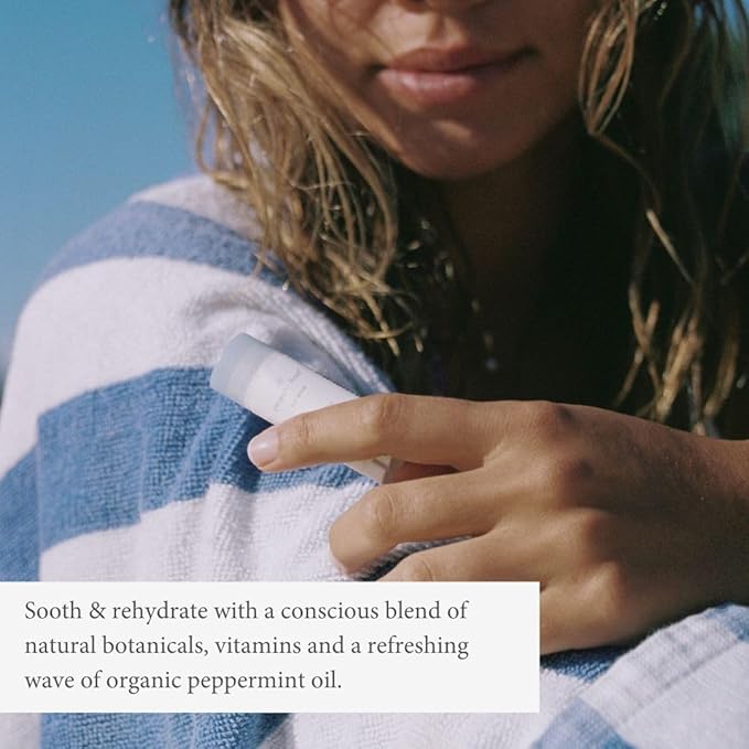 Cooling Lip Balm w/Organic Peppermint, Shea Butter, Vitamin E, Hydrating Chapstick, Soothe Dry Sunburnt Lips, After Sun Care, 2 Pack-Velvo Beauty