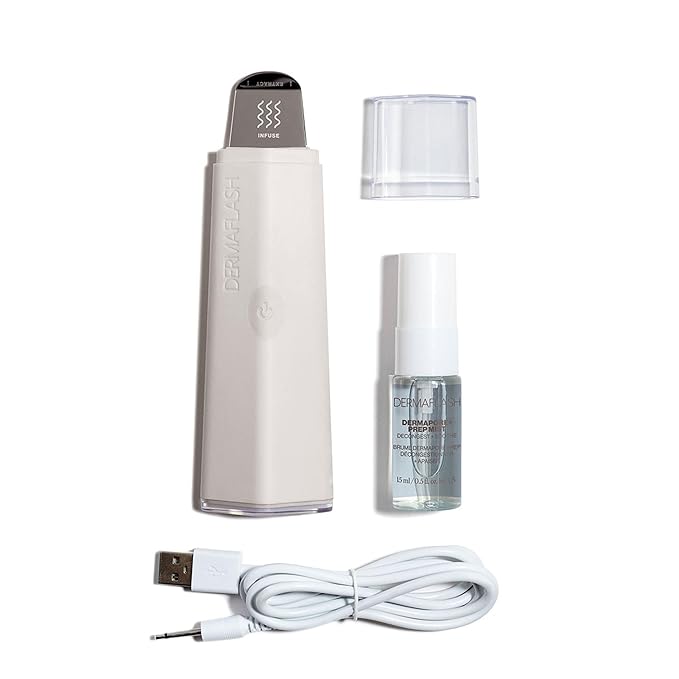 DERMAFLASH DERMAPORE+™ Ultrasonic 2-in-1 Pore Extractor and Serum Infuser, Stone-Velvo Beauty