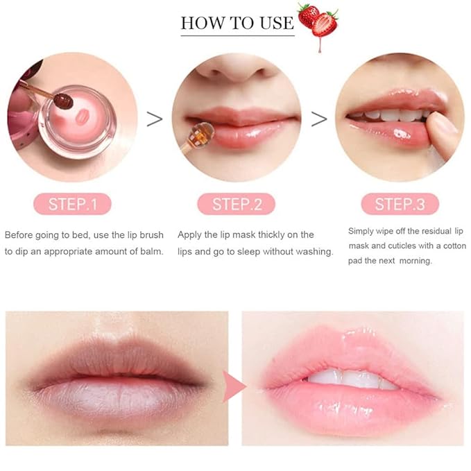 Bee Lip Balm Honey Pot, Hydrating & Prevention Dry and Cracked Lip Scrubs Exfoliator, Propolis Moisturizing Lip Mask Honey Lip Balm Reduces Lip Lines, Lip Exfoliating Bee Lip Balm with Brush-Velvo Beauty