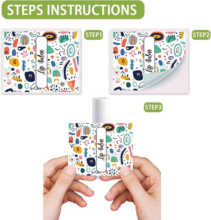 OLYCRAFT 100Pcs Self-Adhesive Lip Balm Tag Stickers 1.7x2.1 inch Waterproof Adhesive Label with Colorful Texture Rectangle Lipstick Tag Sticker for Lip Balm Container Tubes Lipstick Wrapping Decor-Velvo Beauty