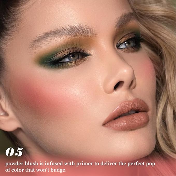 Single Warm Orange Matte Cream to Powder Blush Makeup Palette, Cheeks Face Blushes for Older Women, Natural Monochrome Blushes Makeup Palette, Paleta de rubores 05(0.35 Oz)-Velvo Beauty