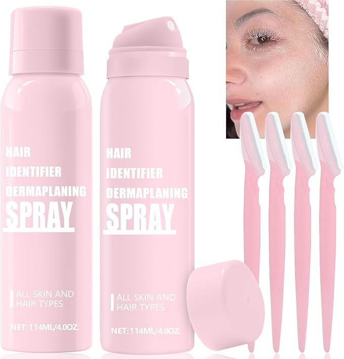 1PC Hair Identifier Spray for Face Shaving Dermaplaning Tool Skin Body for Women with 4 Face Razor for Skin Shaver Hair Removal Kit Suitable for all Skin Types-Velvo Beauty