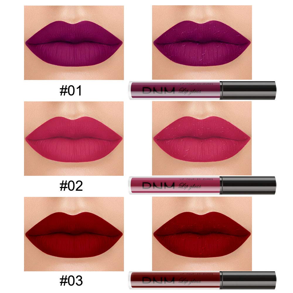 evpct 3Pcs Dark Purple Red Rose pink Matte Liquid Lipstick Sets for Black Women Matte Lipstick Lip Stain Long Lasting Waterproof 24, labial mate larga duracion 24 labiales mate 24 horas originales-Velvo Beauty
