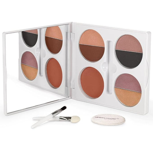 Sheer Cover – Sophisticate Look Face Palette For Eyes, Lips, and Cheeks – with Brush-Velvo Beauty