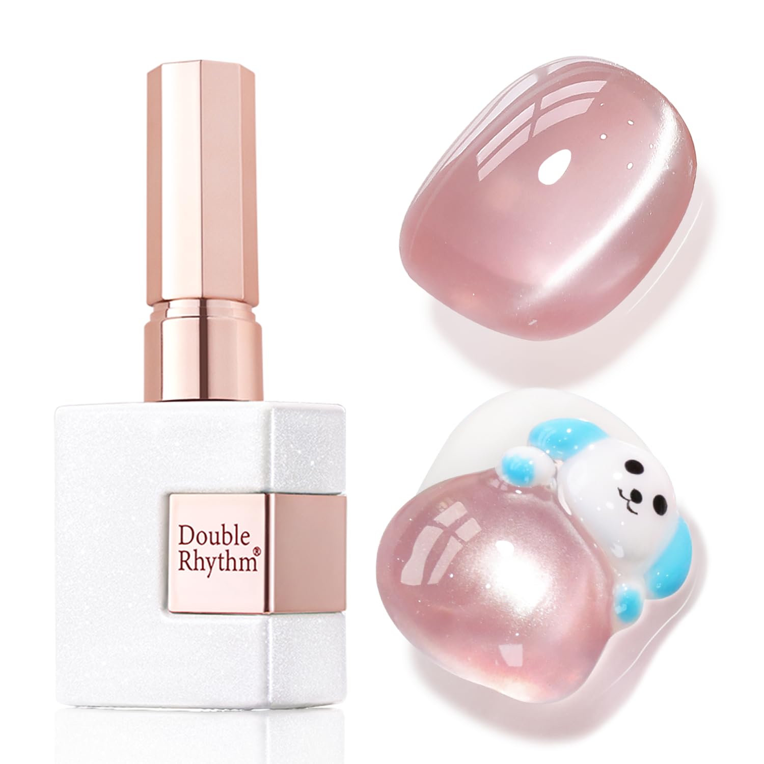 Double Rhythm Jelly Glass Cat Eye Gel Polish with Magnet 15ML Holographic Glitter Shimmer Translucent Sheer Color Magnetic Nail Polish Salon DIY at Home (Jelly Pale Purple-MC1100)-Velvo Beauty