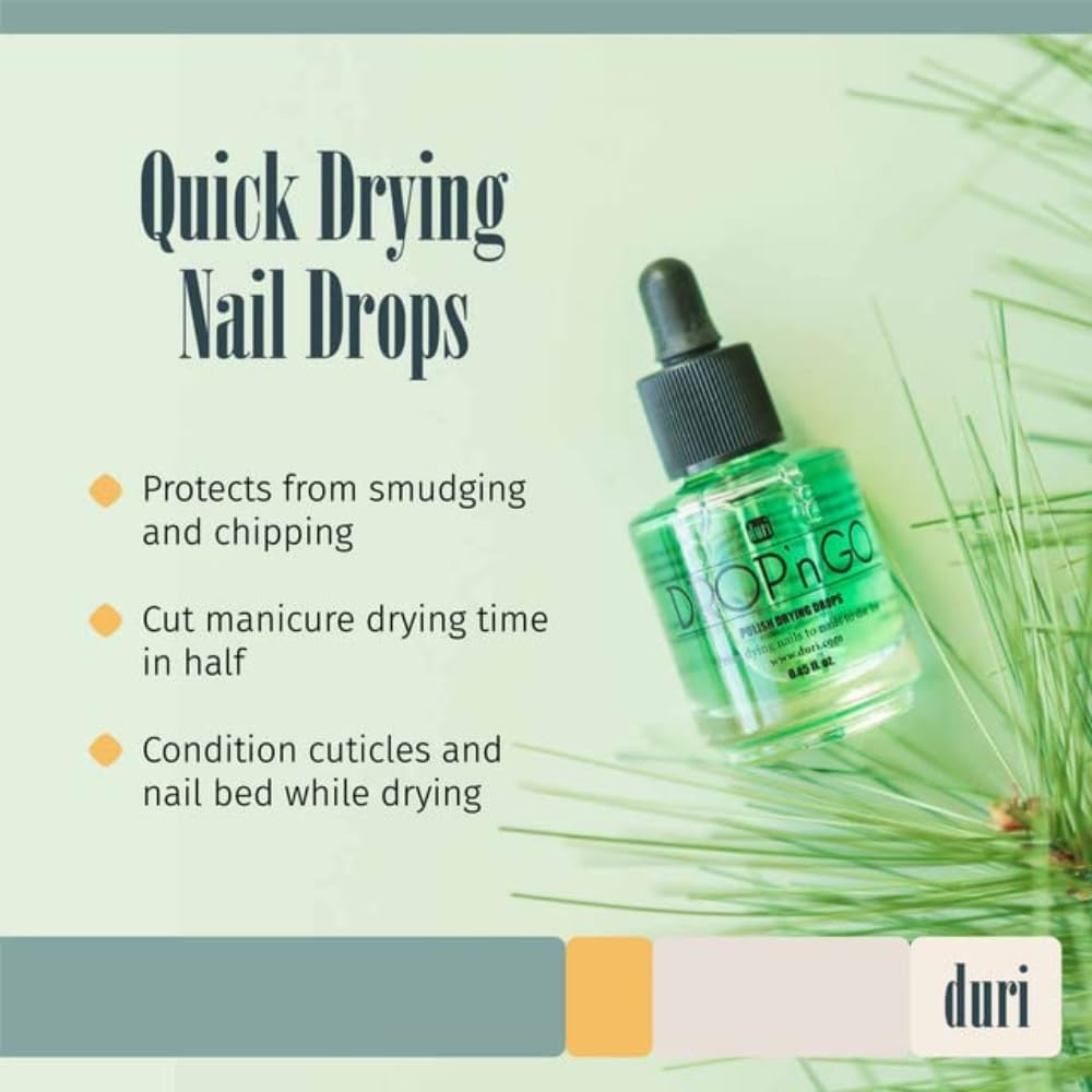 duri Drop'n Go Quick Dry Nail Drops - Fast Drying Drops for Long Lasting Nail Polish 0.45 fl. oz. (Pack of 1)-Velvo Beauty