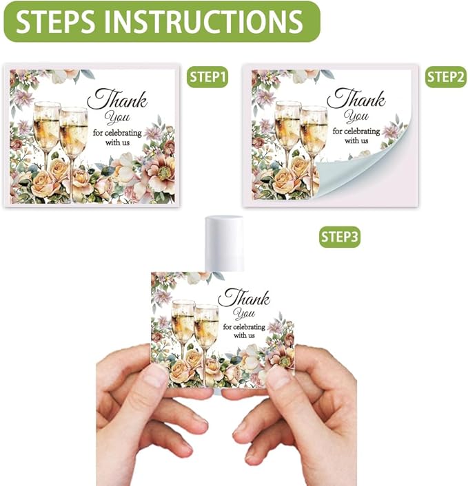 OLYCRAFT 100Pcs Self-Adhesive Lip Balm Tag Sticker 1.7~2.1x1.7~2.1 Inch Waterproof Adhesive Label with Champagne Pattern Lipstick Tag Sticker for Lip Balm Container Tubes Lipstick Wrapping Decoration-Velvo Beauty