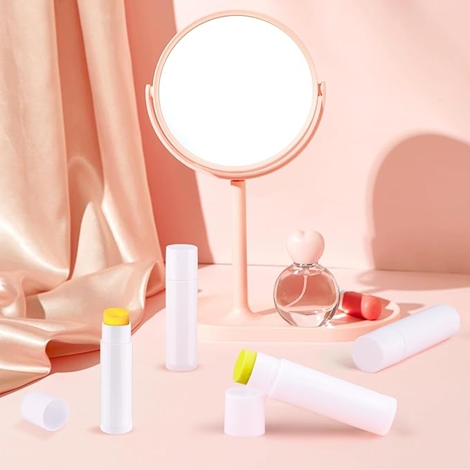100 Pcs 5.5ml Bulk Empty Lip Balm Tubes Refillable Plastic Lip Gloss Container Travel Lipstick Tubes Chapstick Tubes Holder For DIY Homemade Lip Balm (white)-Velvo Beauty