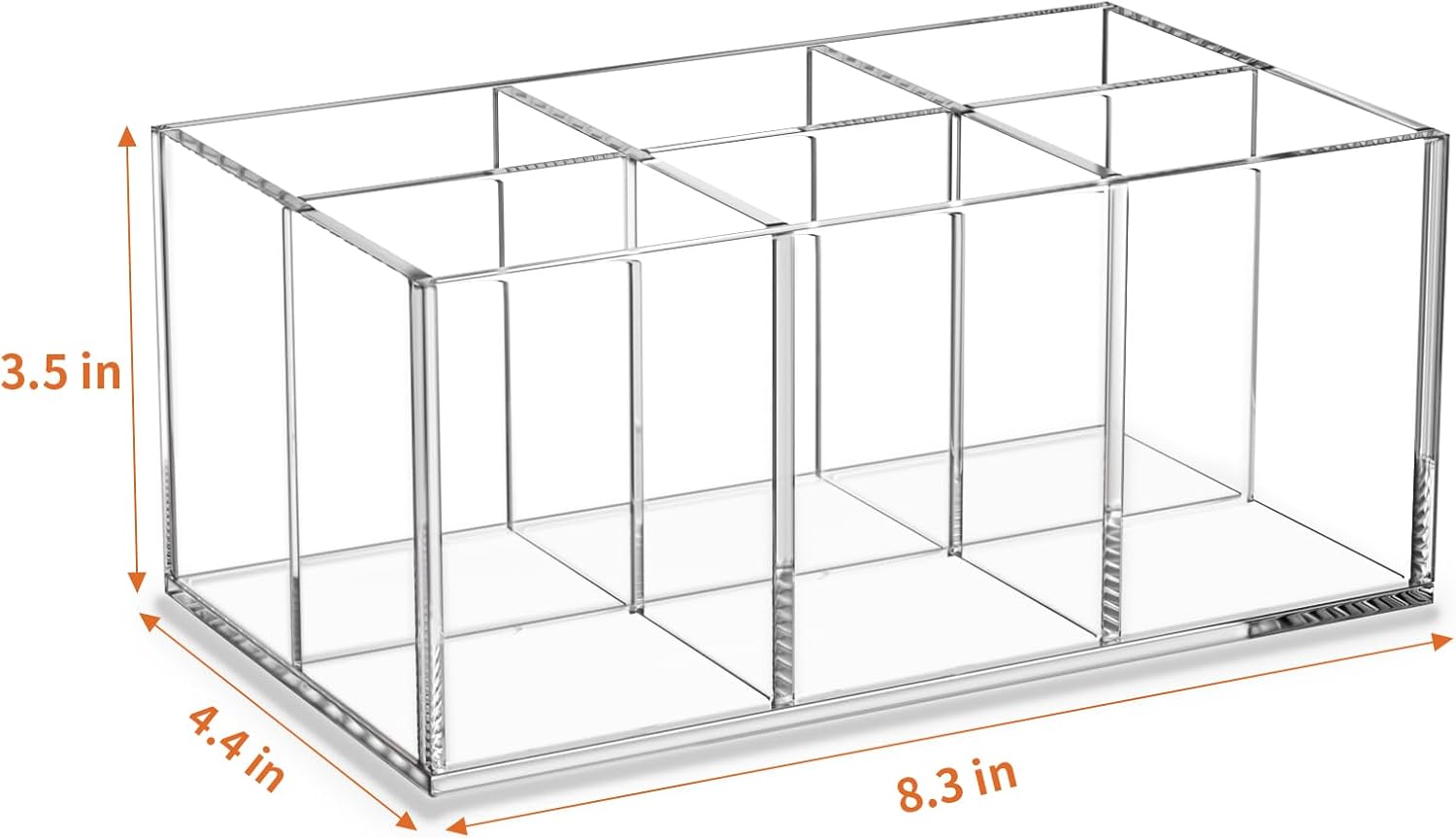 HIIMIEI Clear Makeup Brush Holder Organizer Acrylic 6-Slots Cosmetic Brushes Storage Organizer for Vanity Countertop-Velvo Beauty