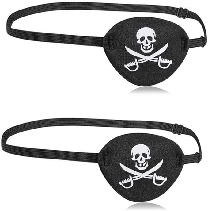 2pcs Eye Patch Mask Skull and Cross Bones with Adjustable Strap-Velvo Beauty