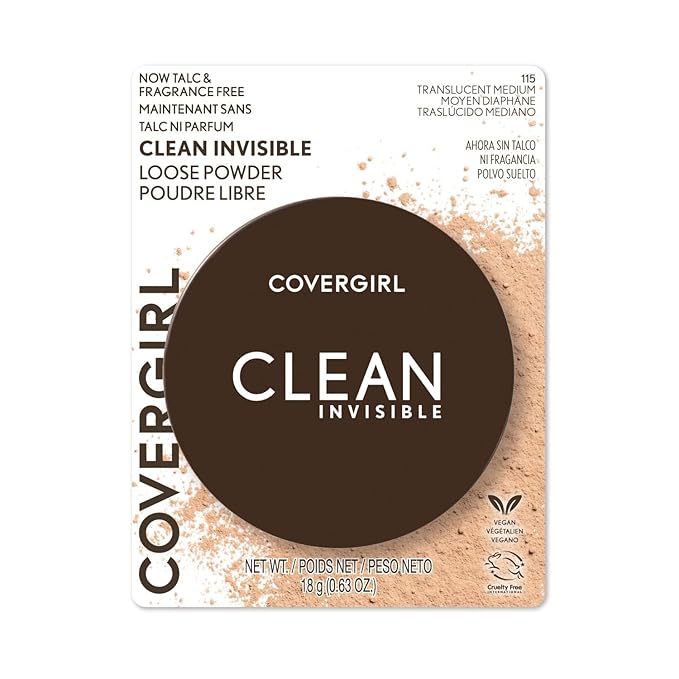 COVERGIRL Clean Invisible Loose Powder Vegan Setting Powder Bundle - Translucent Medium Warm 20g & Translucent Medium 20g-Velvo Beauty
