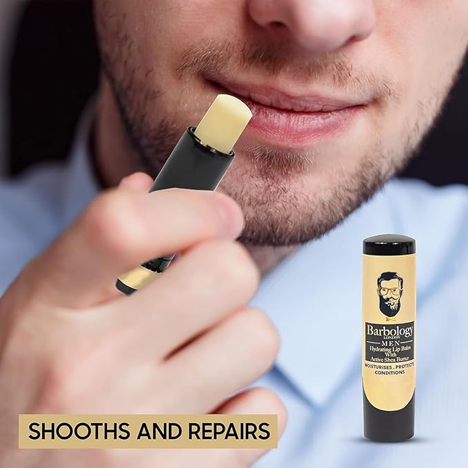 Men's Moisturizing Lip Balm for Chapped Lips with Organic Moroccan Argan Oil, Lightweight Formula Leaves Zero Residue, 0.17oz (Pack of 1)-Velvo Beauty