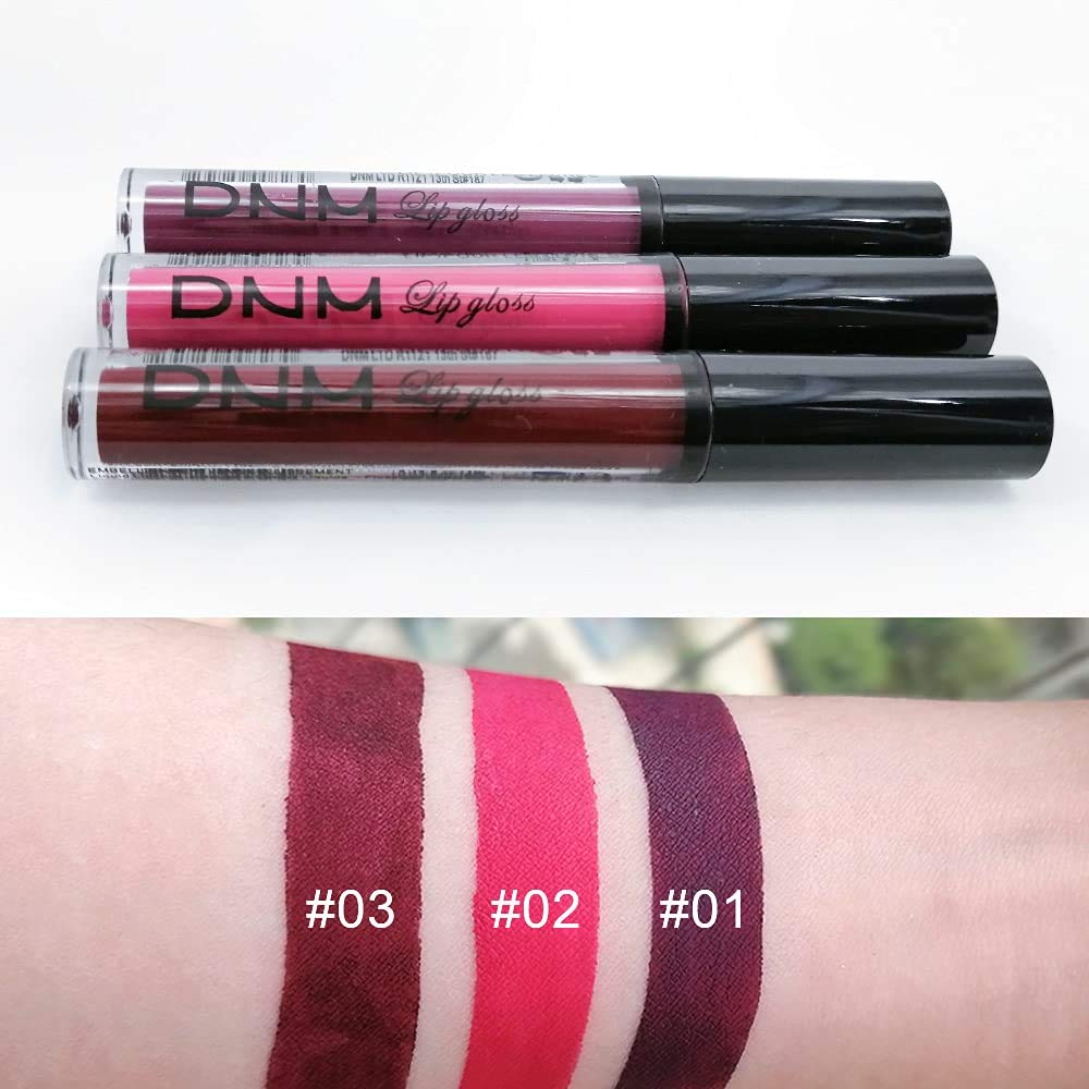 evpct 3Pcs Dark Purple Red Rose pink Matte Liquid Lipstick Sets for Black Women Matte Lipstick Lip Stain Long Lasting Waterproof 24, labial mate larga duracion 24 labiales mate 24 horas originales-Velvo Beauty