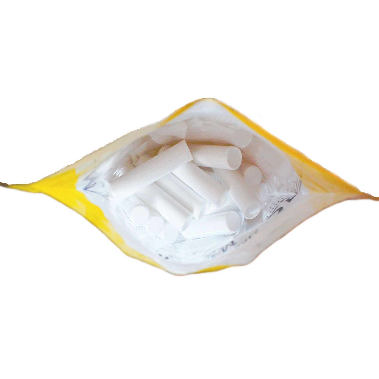 50 White Lip Balm Containers Tubes, BPA Free, Made in USA Round Tubes, 0.15 oz, 100% with White Caps, For DIY Lipstick homemade Lip Balm by Mary Tylor Naturals (50, white)-Velvo Beauty