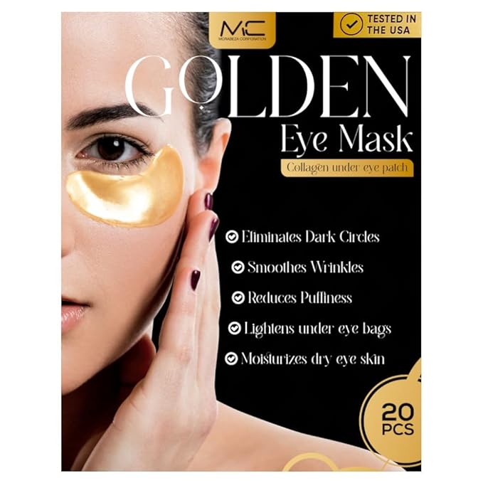 MC UNDER EYE PATCH(20PCS),MC GOLDEN EYE MASK,UNDER EYE CARE,FACIAL CARE,UNDER EYE COLLAGEN PATCH,COLLAGEN GEL PADS FOR MEN AND WOMEN., 1 Count (Pack of 20)-Velvo Beauty