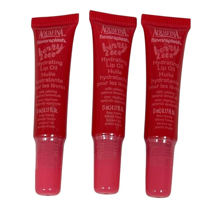 Aquafina Lip Oil - 3 Tubes - Berry Loco-Velvo Beauty