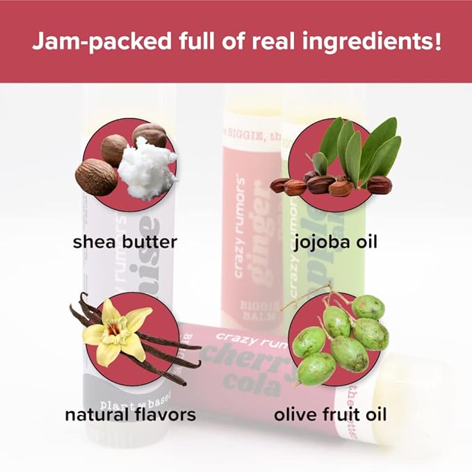 Crazy Rumors Biggie Bubble Gum Flavored All Natural, Plant Based Lip Balm to Moisturize and Nourish your Lips - Bubble Gum Tube 0.6 oz (4x Larger than standard 0.15 oz lip balm)-Velvo Beauty