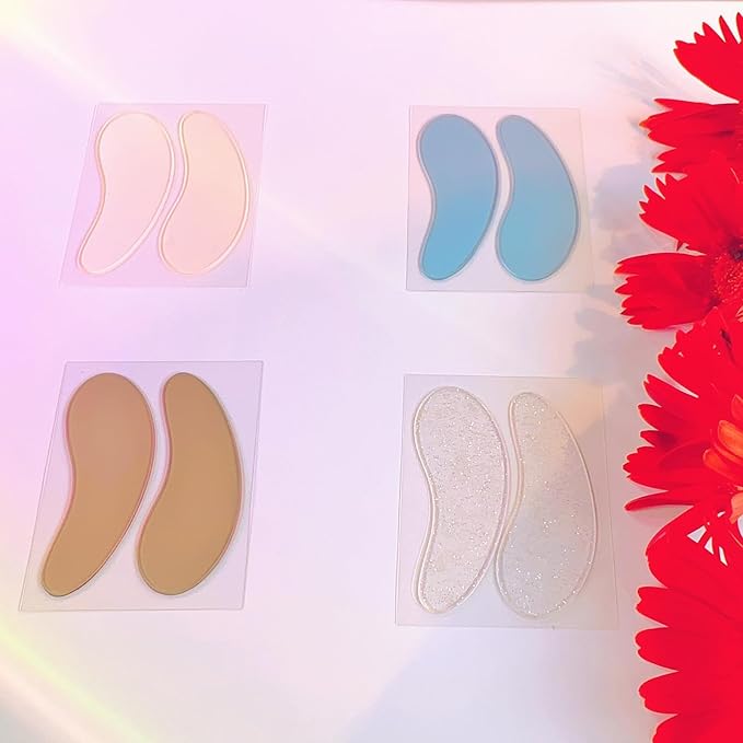 Under Eye Patches For Lash Lift Eyelash Extension Durable Gel Eye Pads Separate Upper & Lower Lashes Sticky Gel Eye Patch - Moon Shape Fit Eyelids Eyelash Mask Cover 4 Colors-Velvo Beauty