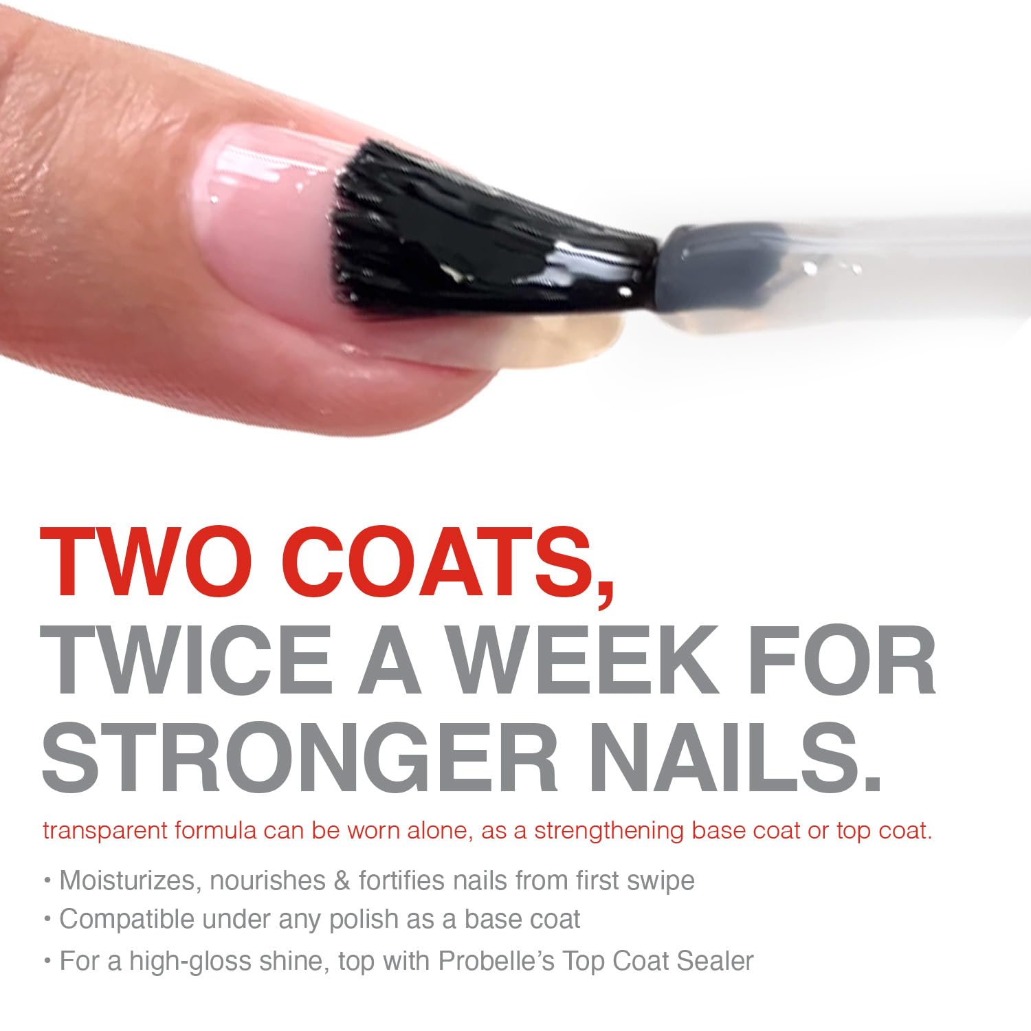 Probelle Nail Strengthener, Nail Strengthening Treatment, Nail Growth and Repair, Stops Peeling, Splits, Chips, Cracks, and Strengthens Nails (0.50 ounces, 3)-Velvo Beauty