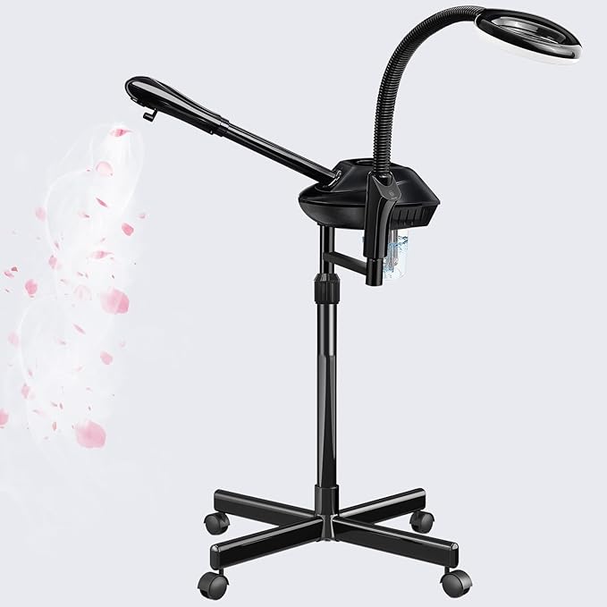 Facial Steamer for Deep Hydration, 2in1 Ozone Face Steamer with 5X Magnifying Lamp, Professional Facial Steamer, Suitable for Home Use or Beauty Spa Deep Cleansing and Hydration-Velvo Beauty
