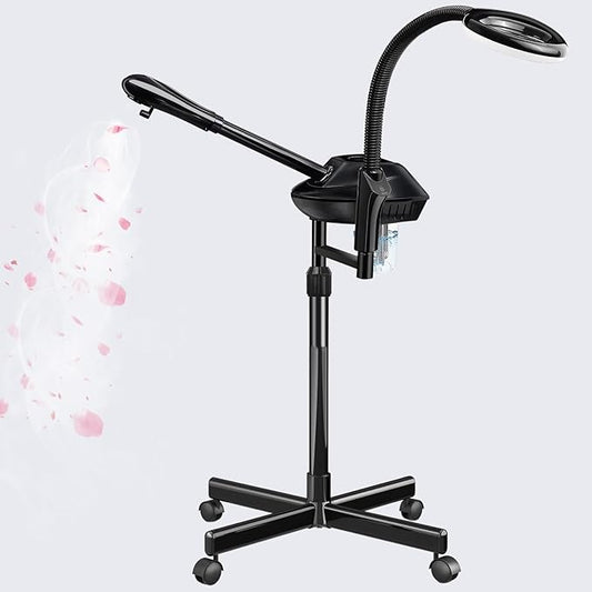 Facial Steamer for Deep Hydration, 2in1 Ozone Face Steamer with 5X Magnifying Lamp, Professional Facial Steamer, Suitable for Home Use or Beauty Spa Deep Cleansing and Hydration-Velvo Beauty